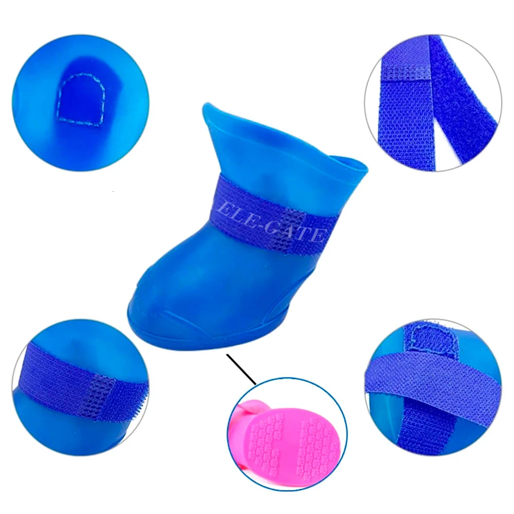 Botitas de silicón con velcro para mascotas, variedad de colores