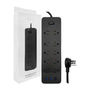 Barra multicontacto 1hora con 10 puertos tomacorriente, 3 puertos usb…
