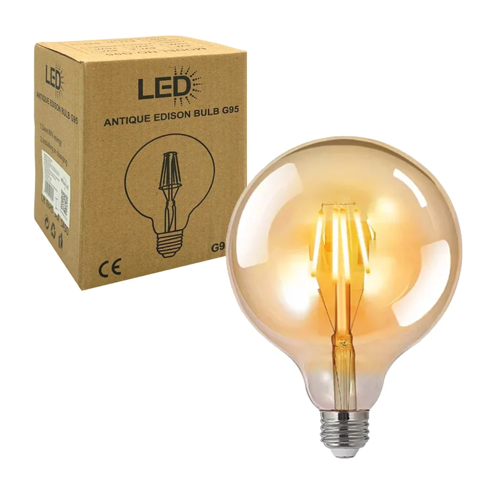 Foco led globo g95 tipo vintage de luz cálida con consumo de 6w - 270…