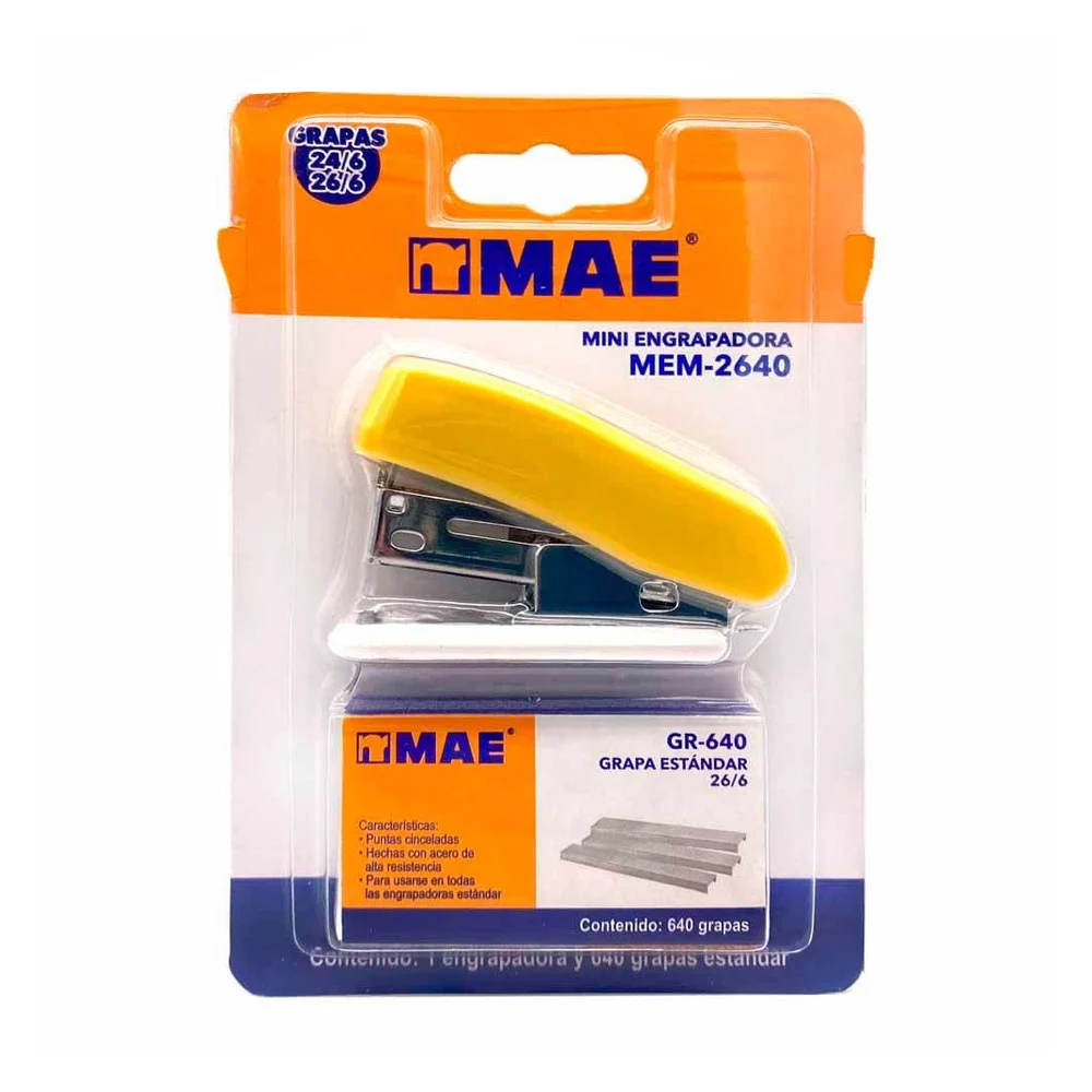 Mini engrapadora mae con caja de 640 grapas medida 26/6, variedad de …