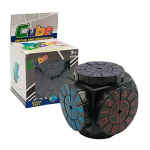 Cubo rubik 3x3x3 de 6 caras en presentación de máquina del tiempo / c…