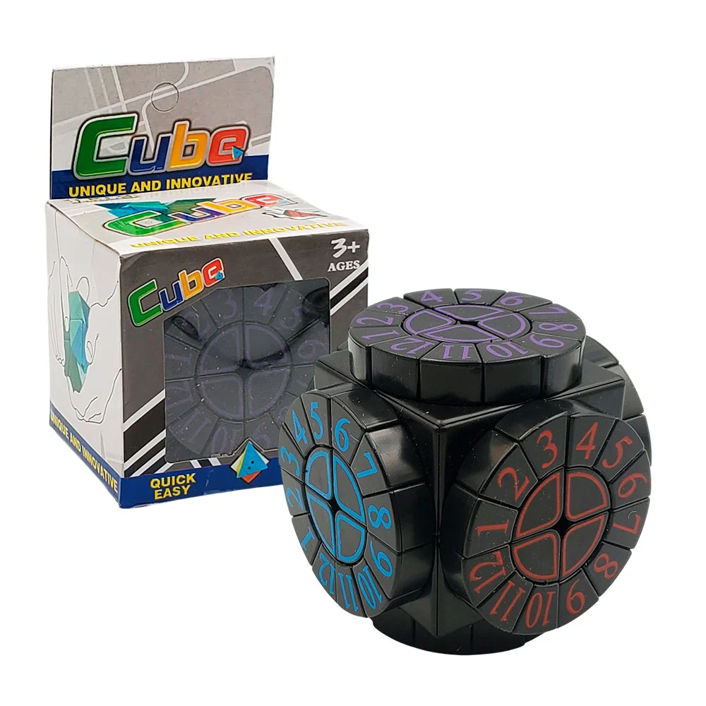 Cubo rubik 3x3x3 de 6 caras en presentación de máquina del tiempo / c…