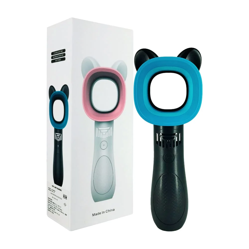 Ventilador portátil recargable de mano con diseño de orejitas, varied…