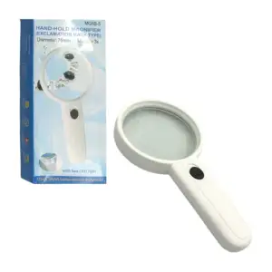 Lupa de mano con luz led, lente de 7.5cm y aumento 3x / hand-hold mag…