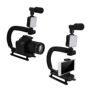 Soporte estabilizador con microfono, control remoto y luz led, para c…