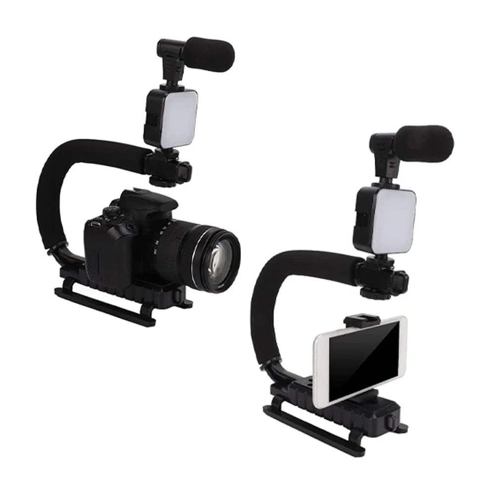 Soporte estabilizador con microfono, control remoto y luz led, para c…