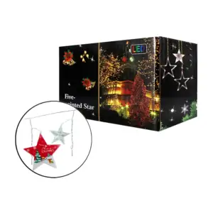 Serie de luces navideñas con forma de estrellas, variedad de colores …