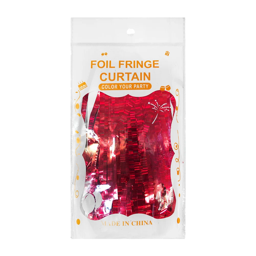 Cortina foil fringe curtain metálica con efecto holográfico de líneas…