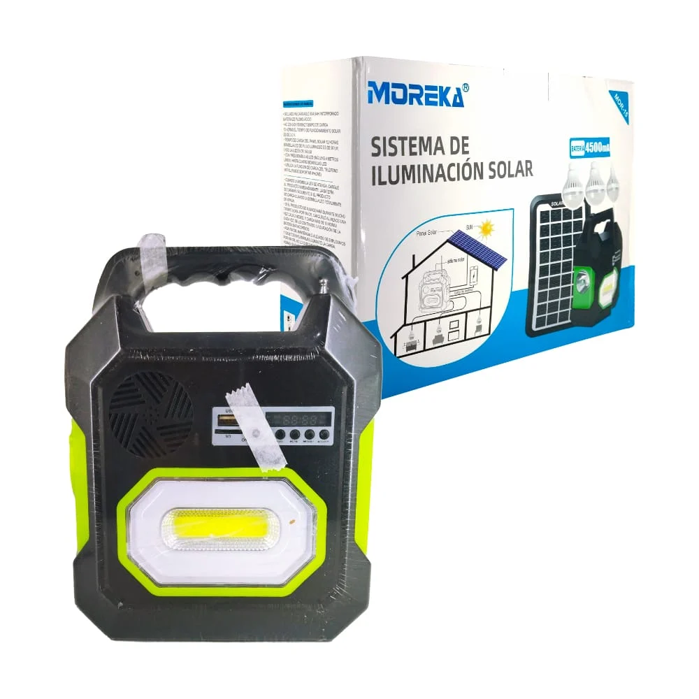 Mini sistema de iluminación solar moreka con lámpara, juego de 3 foco…