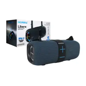 Bocina cilíndrica moreka bluetooth con luces rgb, ranuras y correa, v…