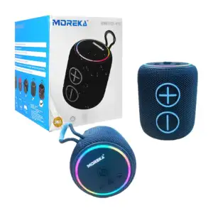 Bocina moreka bluetooth cilíndrica portátil con luz rgb, entrada para…