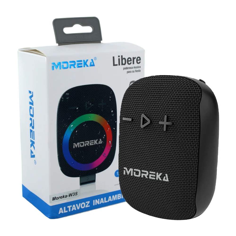 Bocina bluetooth moreka con soporte para bicicleta o moto y luces rgb…