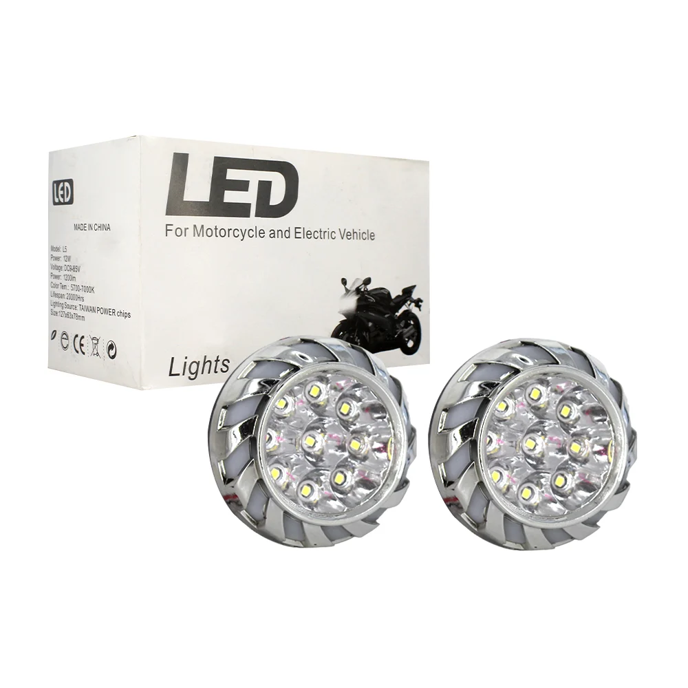 Paquete 2 lámparas de 9 luces led para motocicleta y vehículo eléctri…