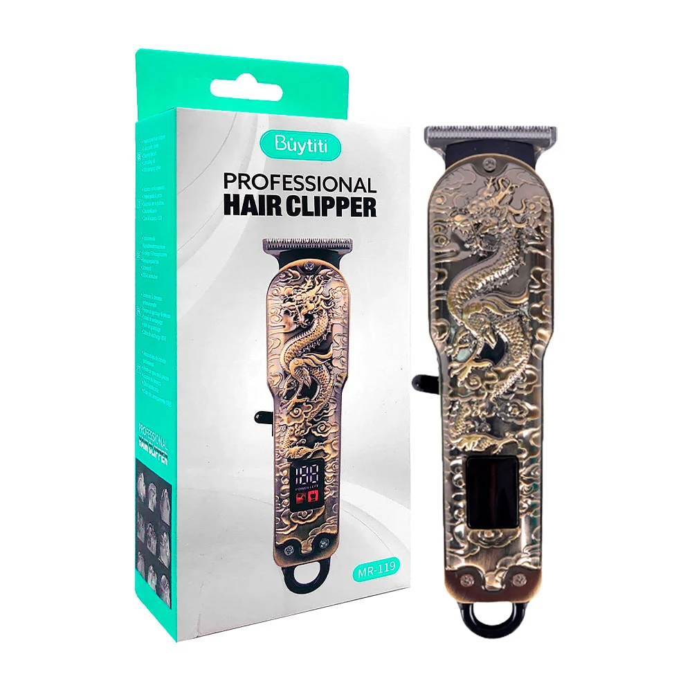 Máquina cortadora de cabello buytiti con diseño de dragón y 4 peineta…