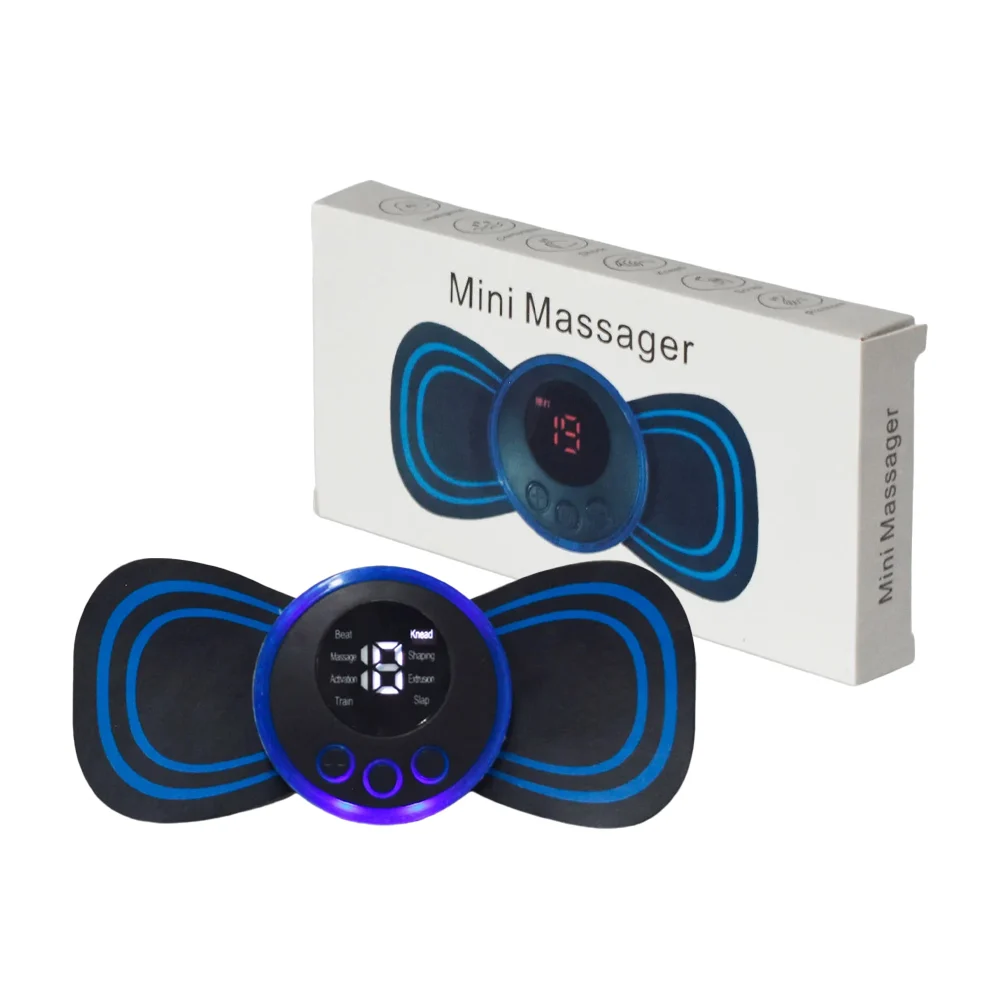 Mini masajeador adhesivo recargable con 8 diferentes tipos de masaje …