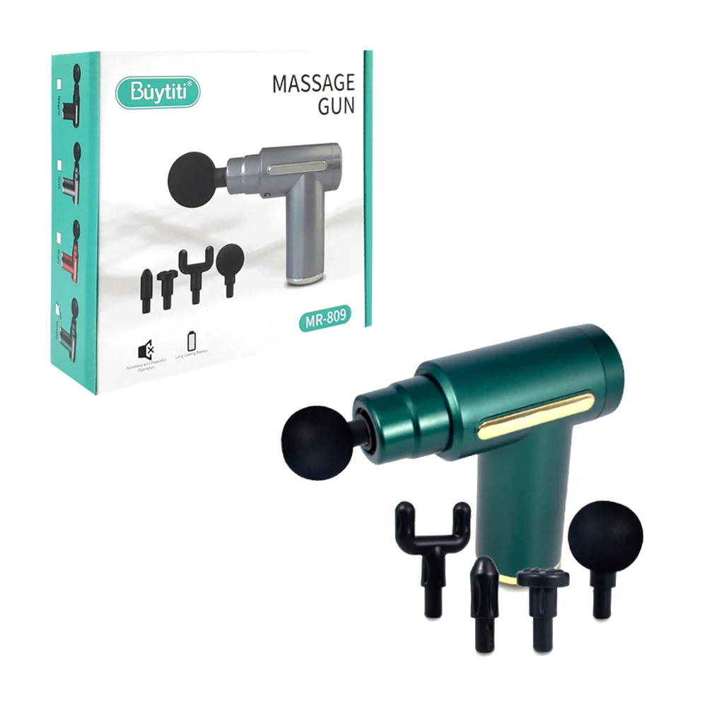 Pistola masajeadora portátil, recargable con 4 cabezales intercambiab…