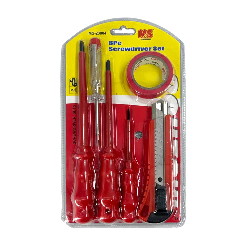 Set de 6 herramientas, 4 desarmadores, cutter y cinta aislante / muzh…