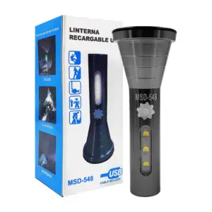 1pza Linterna recargable, de mano, con iluminación lateral, variedad …