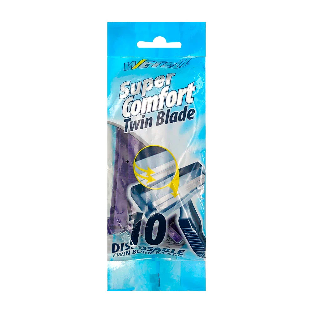 Paquete con 10 rastrillos desechables con doble navaja / super comfor…