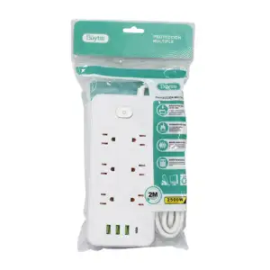 Barra multicontacto buytiti con cable extensión de 2 metros, 6 tomaco…