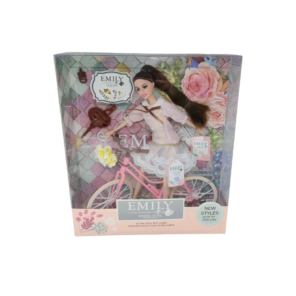 Muñeca emily con bicicleta y accesorios, variedad de modelos / qj077