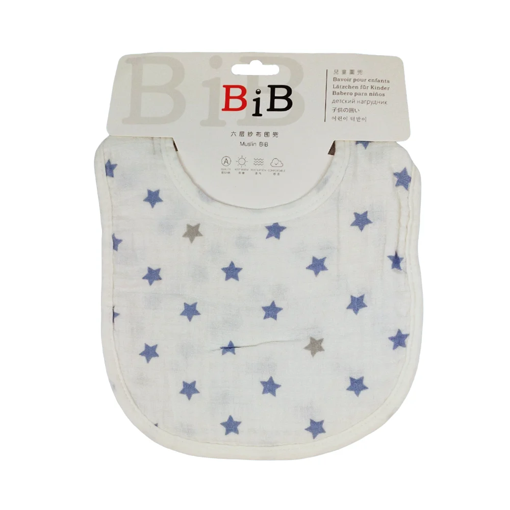 Babero de tela con diseño de estrellas y broches ajustables para bebé…