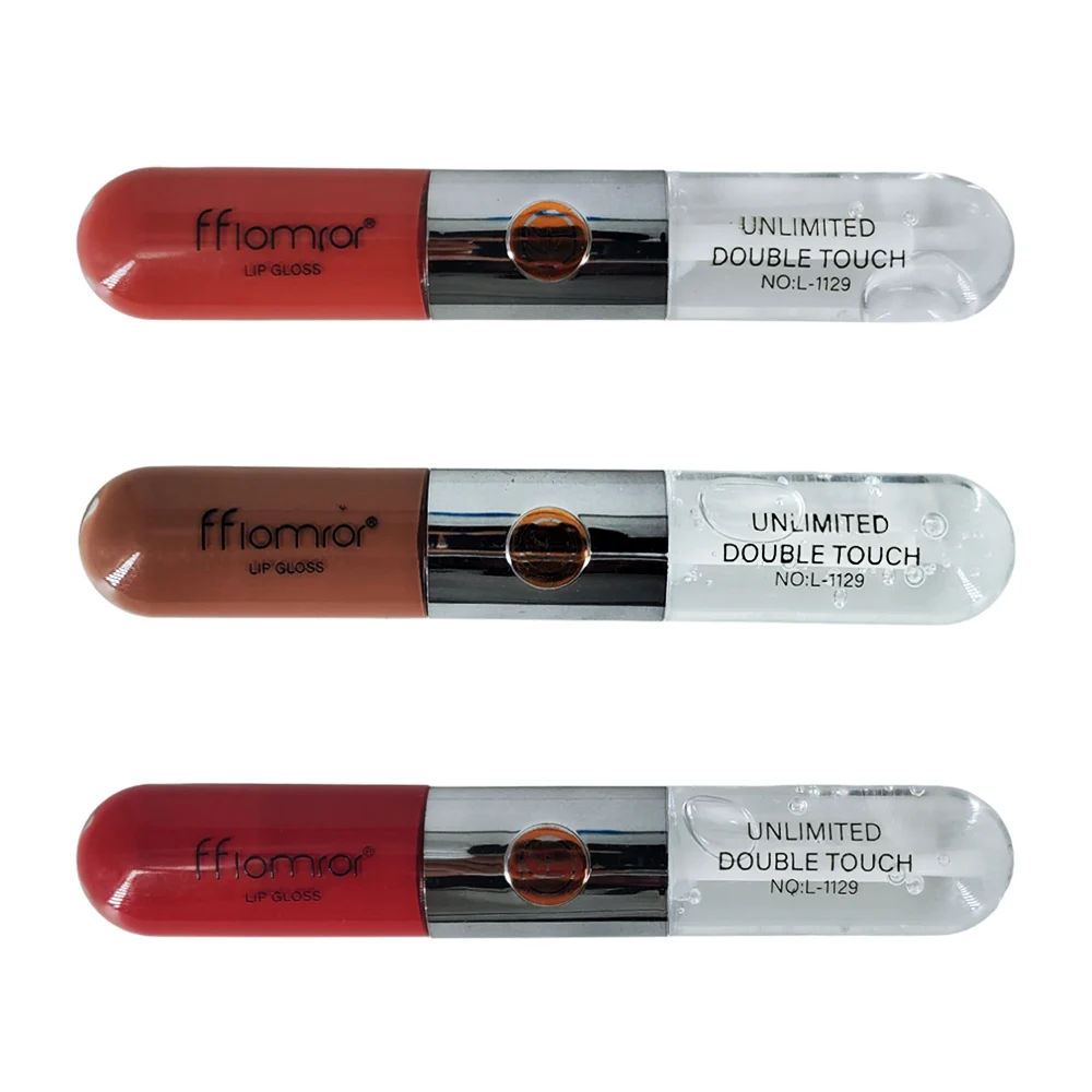 1pza Brillo labial líquido 2 en 1 + gloss transparente, variedad de t…
