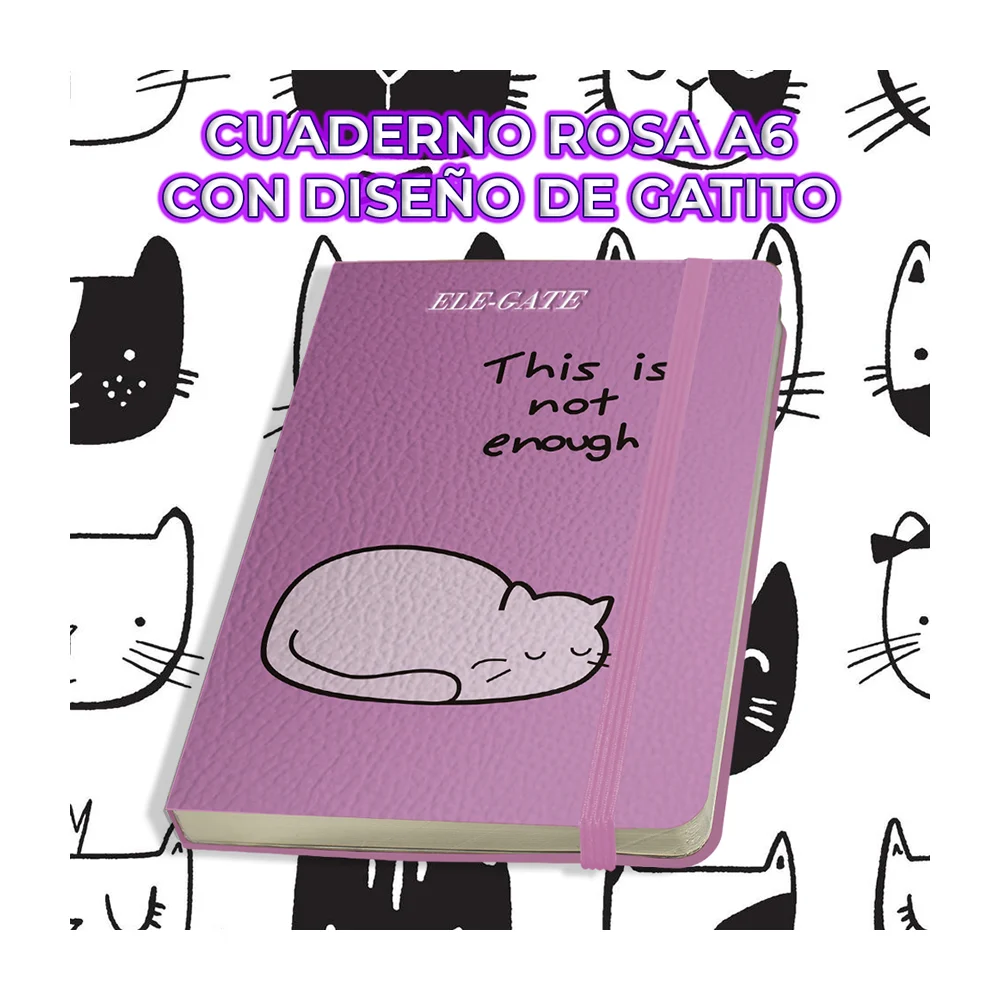 Libreta cuaderno rosa estilo kawaii compacto con 75 hojas de raya / o…
