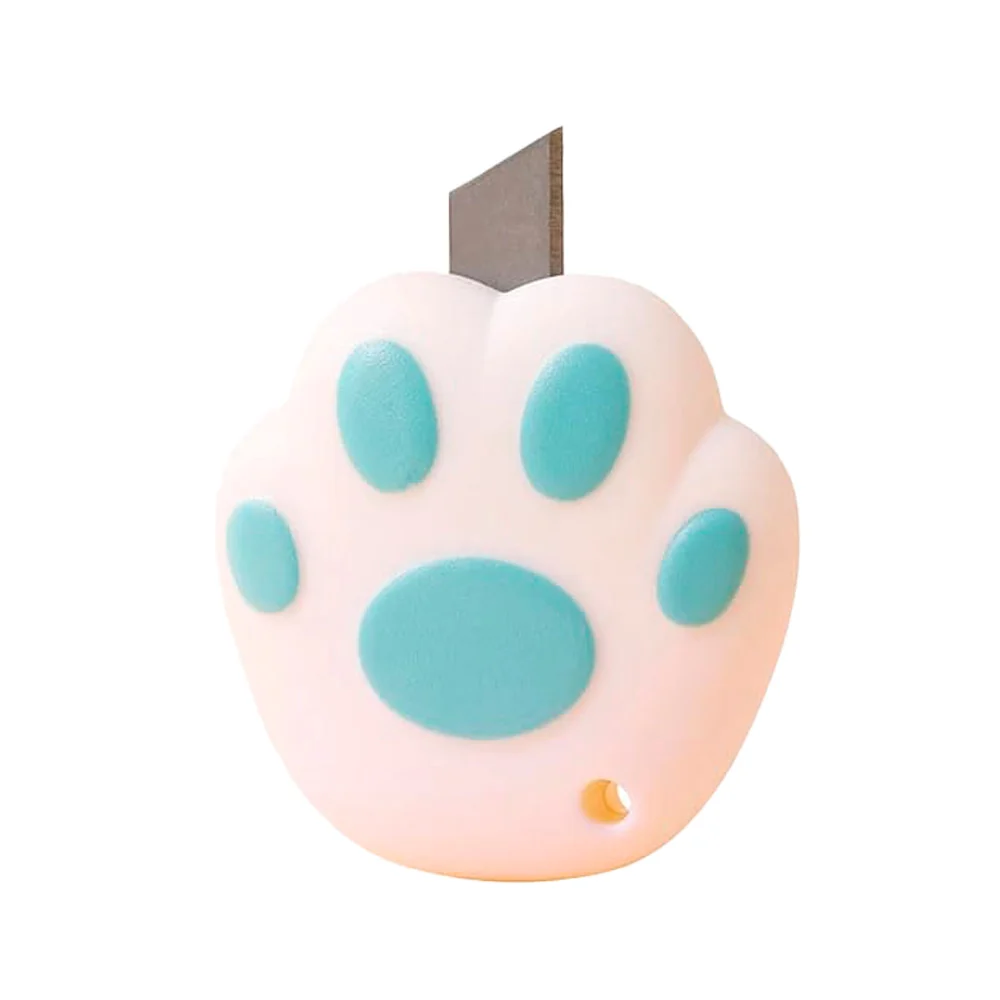 1pza Mini navaja cutter retráctil oulo con forma de patita de gato, v…