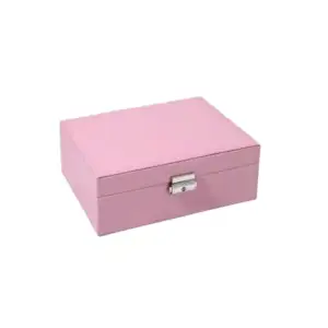 Joyero estuche rectangular de tipo piel con variedad de compartimento…