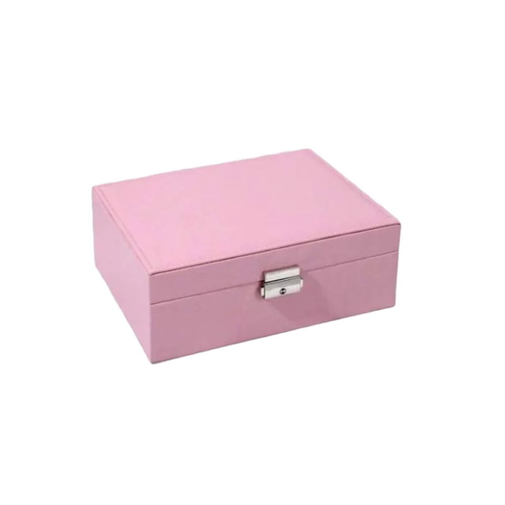 Joyero estuche rectangular de tipo piel con variedad de compartimento…