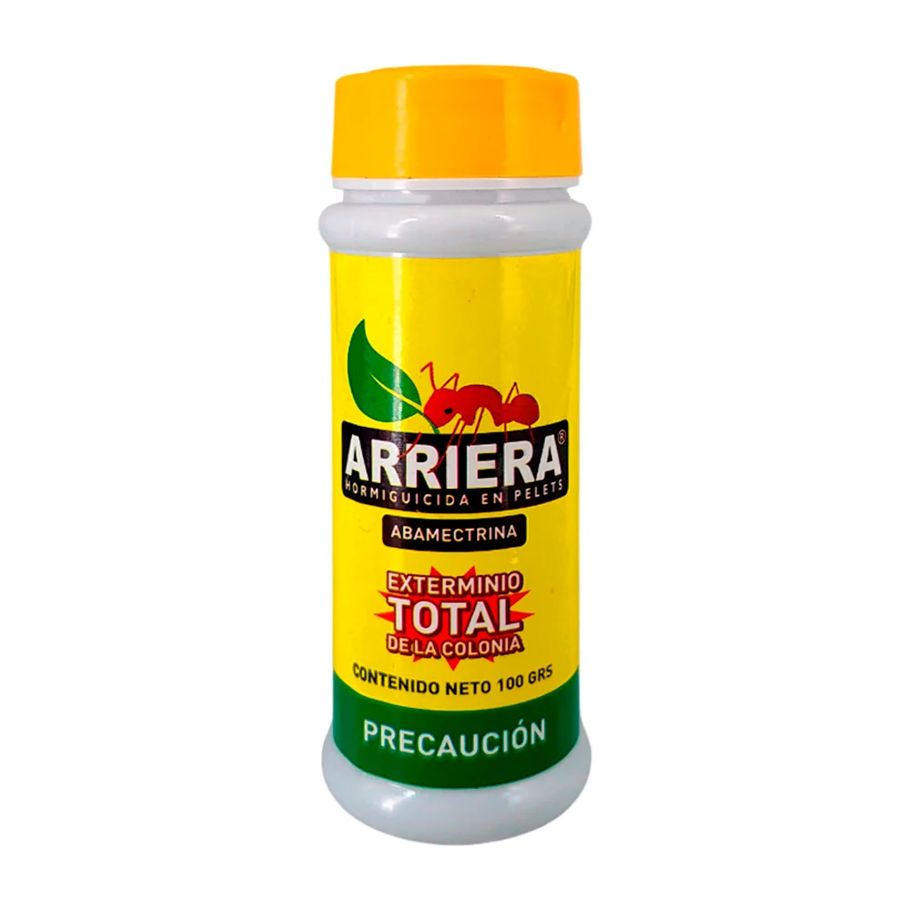 Bote de plástico con insecticida en forma de pellets para hormigas ...