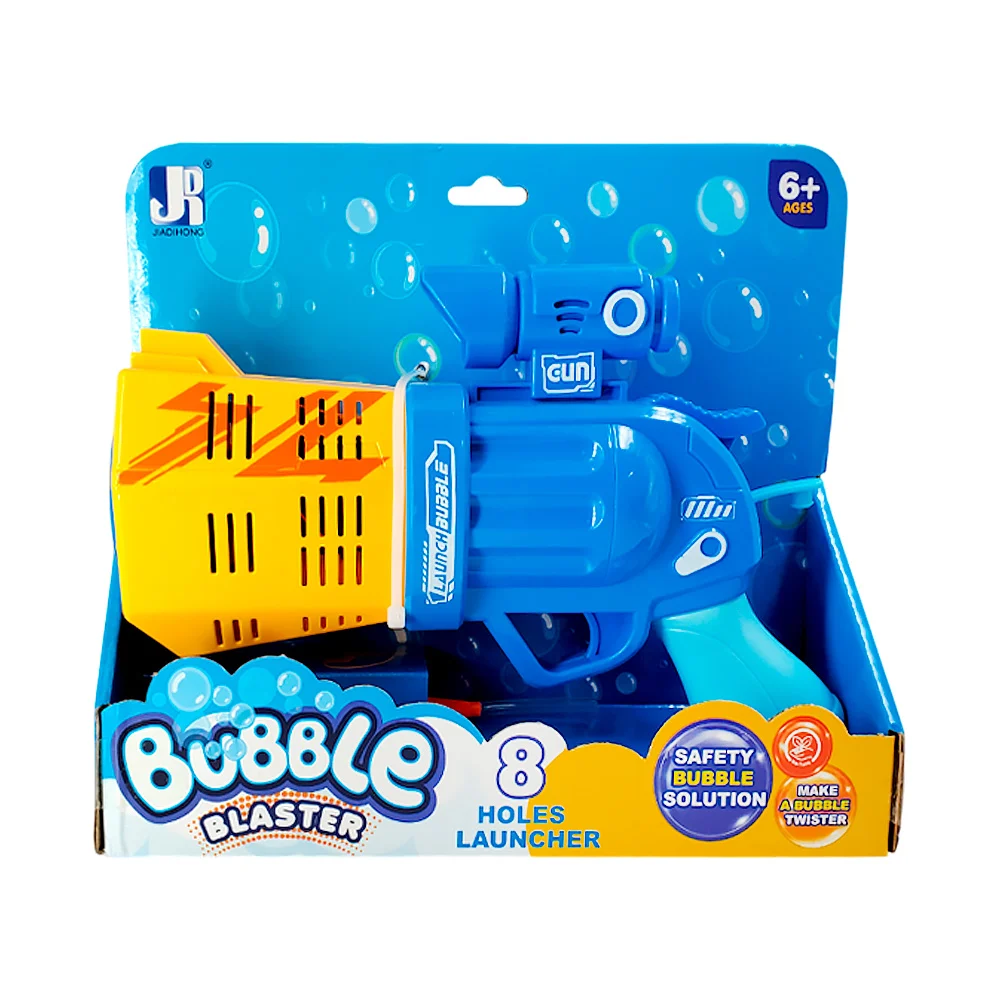 Pistola tipo revólver lanza burbujas recargable + bote de agua con ja…