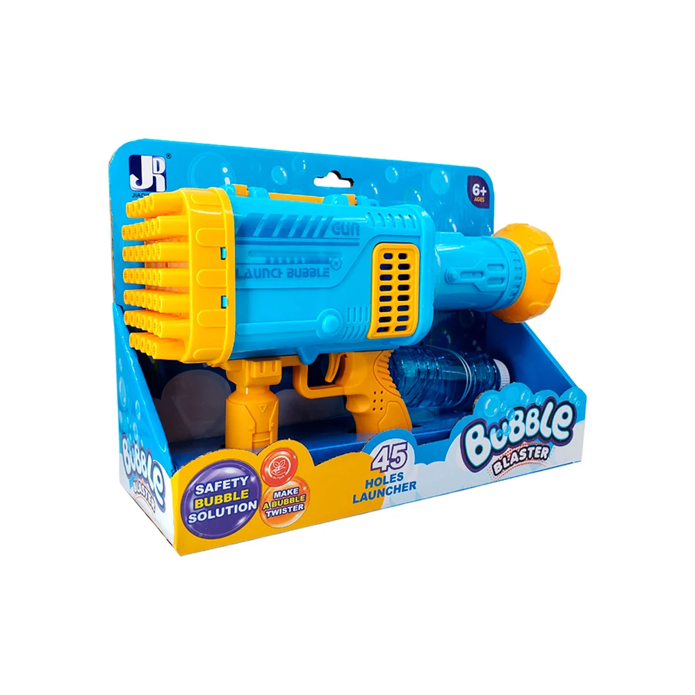 Pistola lanza burbujas, con 45 cañones, agarradera, bote de agua con …