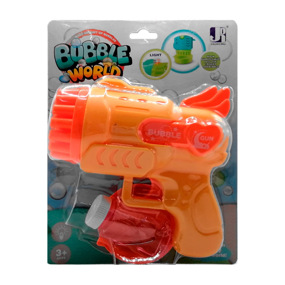 Pistola con luz led y 29 agujeros para hacer burbujas + bote de agua …