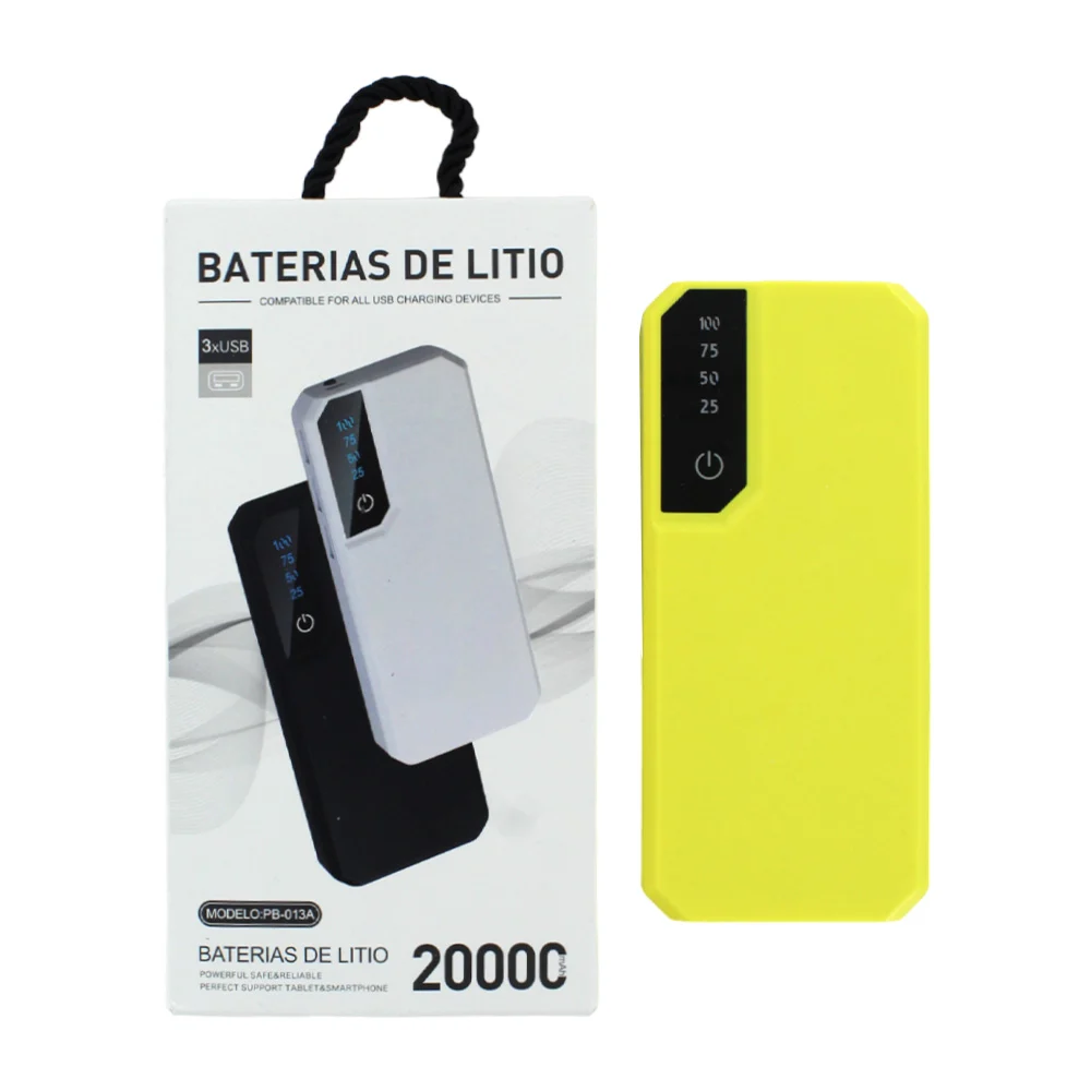 Power bank batería portátil con 3 puertos usb 20000mah, variedad de c…