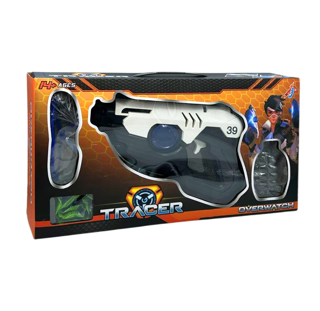 Pistola de hidrogel tracer overwatch con accesorios, variedad de colo…