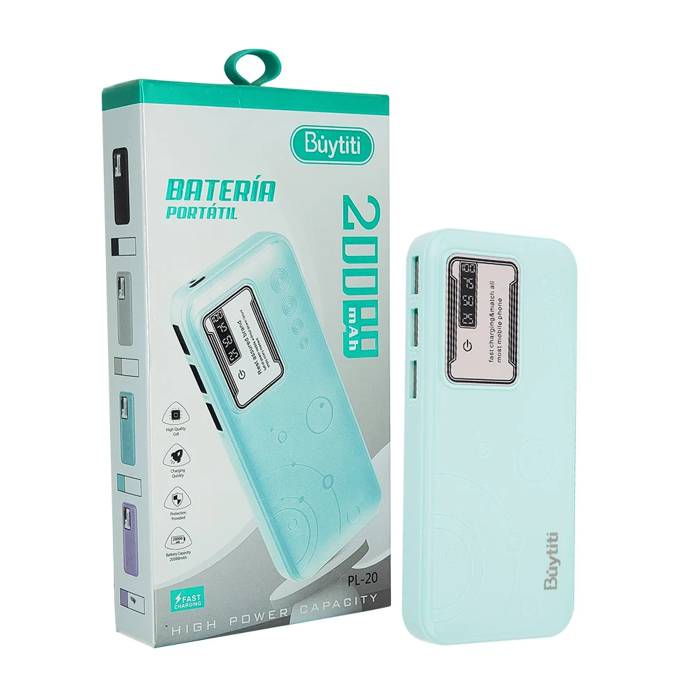 Power bank / batería portátil buytiti con 3 puertos usb y pantalla di…