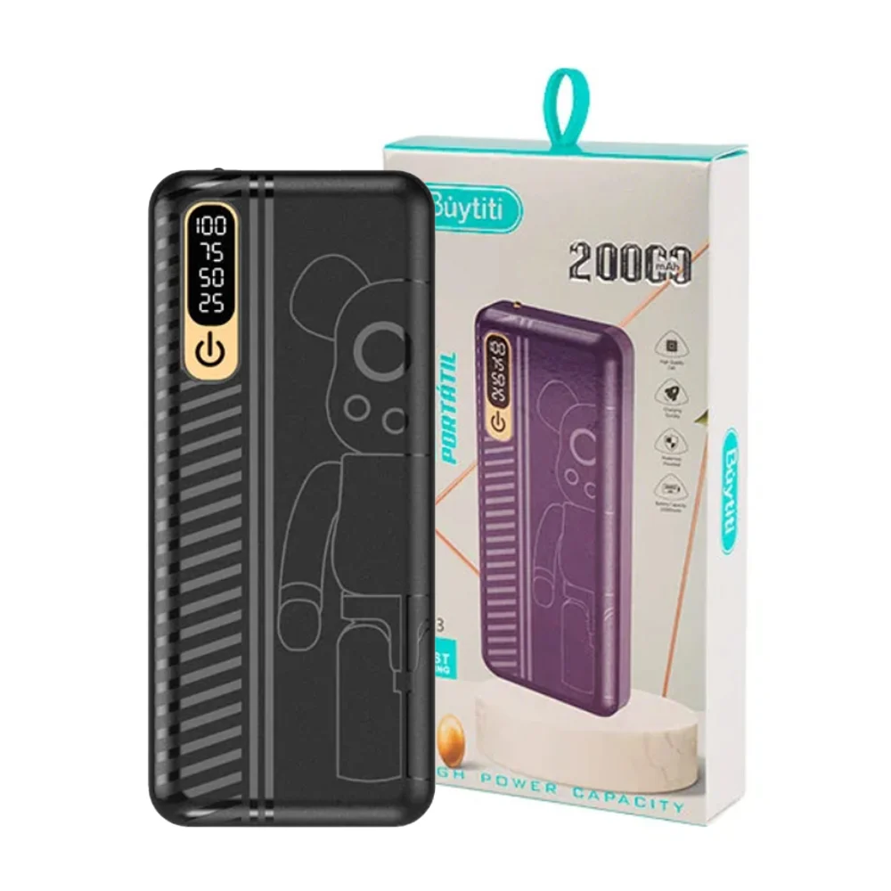 Power bank buytiti portátil con 3 puertos usb, 20000mah, con pantalla…