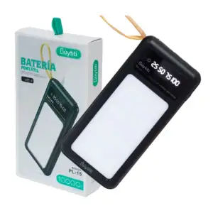 Power bank 4 en 1 de 10000 mah con linterna y luz de emergencia con 4…