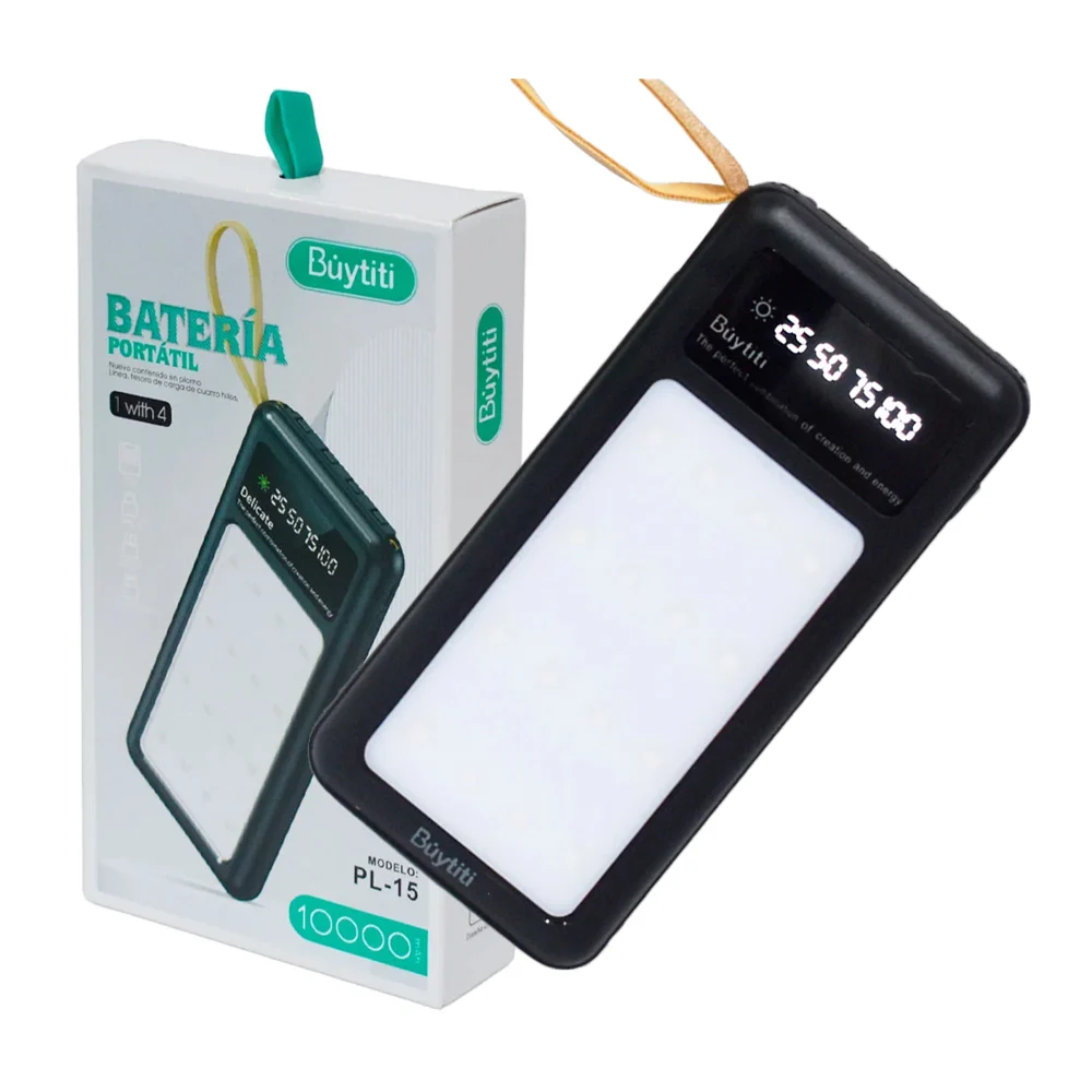 Power bank 4 en 1 de 10000 mah con linterna y luz de emergencia con 4…