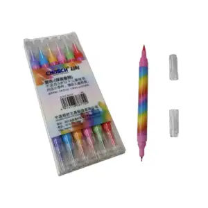 Paquete 6 plumones de colores 2 en 1, lavables / chosch / diy-006