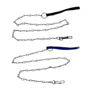 Correa de cadena cromada para mascota, 2.0mmx1.2m, variedad de colore…
