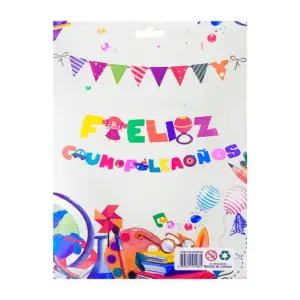 Banner letrero movil feliz cumpleaños con diseño infantil / dd0009