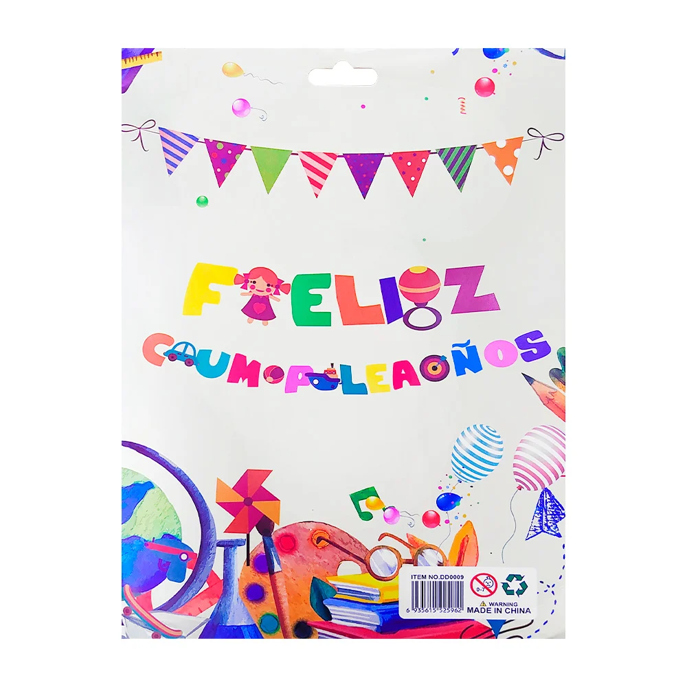 Banner letrero movil feliz cumpleaños con diseño infantil / dd0009