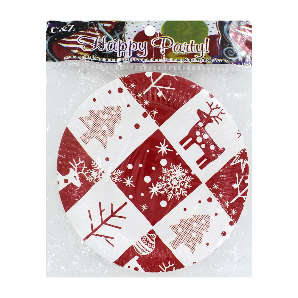 Paquete de 10 platos pasteleros con diseño navideño, variedad de mode…