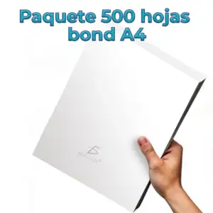 Paquete de 500 hojas blancas papel bond tamaño a4 210x297mm / pt.a4
