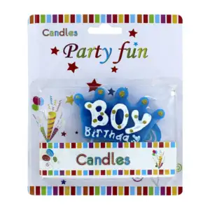 Vela en forma de corona con frase boy birthday o girl birthday para p…