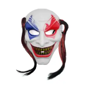 Mascara de plástico con diseño de payaso con mechones de pelo sintéti…
