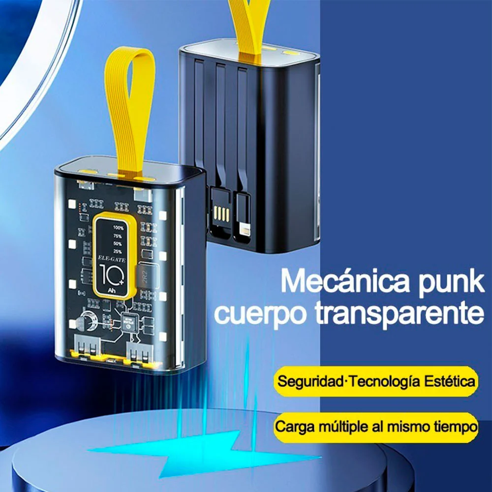 Power bank portátil ele-gate de 10000mah con indicador de carga, dise…